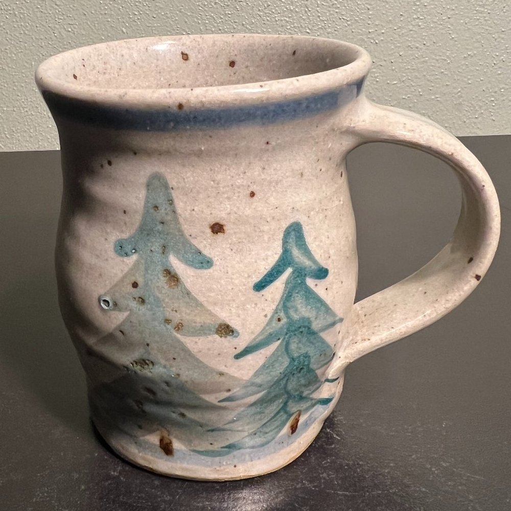 Handcrafted Hand Painted Embossed Pottery Coffee Mug ~ SAWBILL ~ Minnesota